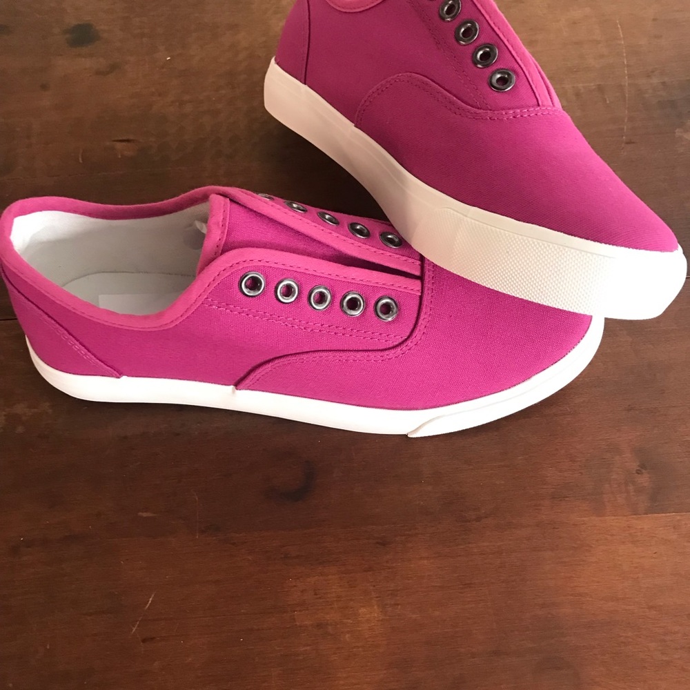 Avon, slip on pink sneakers